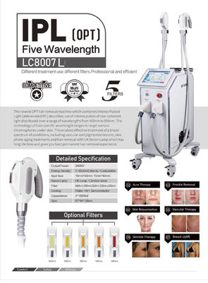 Rejuvenescimento da pele da luz do Ipl Shr E do dispositivo da remoção do cabelo do laser de 110VAC IPL